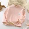 Novos Tops de Inverno Quentinhos para Crianças Meninos e Meninas da Fabricante com Tops Listrados e Aconchegantes de Veludo Estilo Coreano Roupas Infantis