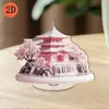 Impresión Plana Transfronteriza 2D Plano Rotación de 360 Grados Escena de Nieve Casa de Pingüinos Decoración de Escritorio Interior y Exterior Festival