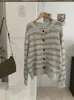 Suéter de Punto KEKEZOON Rayas Bloque de Color Cuello Redondo Manga Larga Holgado Suave Relajado Casual para Mujer 8491