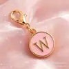Accesorios para joyería DIY 26 letras inglesas broche de langosta colgante redondo de esmalte de doble cara