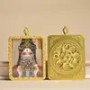 Thangka Cor Dourada Caixa Gawu Zajiram Thangka Retro Portátil Pingente de Xizang Metade Pintado à Mão Dourado Fabricante Atacado