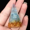 2320-Resina de Pedra de Cristal Hexagonal Cone Suporte de Anel Ornamento Geométrico 3D em Forma de Cone Suporte de Anel de Pedra Semi-Preciosa