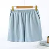 Dropshipping Novo Estilo Shorts de Verão Feminino 100% Algodão, Cor Sólida Fina, Caimento Solto, Podem Ser Usados Fora, Calças de Algodão para Casa