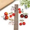 Resina Translúcida Transfronteriza Fruta de Cereza Roja Accesorios para Joyería DIY Pendientes Collar Llavero Colgante