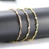 Pulsera de Zirconia Austriaca Chapada en Oro de 18 Quilates Estilo Ins, Tobillera Hecha a Mano, Joyería Versátil al por Mayor, Pulsera de Lujo Ligero