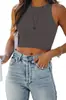 Verano 2023 transfronterizo Amazon color liso Nuevo wish europeo y americano sin mangas cuello redondo forma de I chaleco camiseta comercio exterior ropa de mujer