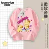 Camiseta Manga Longa Desenho Capivara Kapibala Roupas Infantis Moda Primavera e Outono Tops para Estudantes Bebês Meninos e Meninas