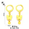 Nuevos Accesorios de Pendientes de Lazo de Xiaohongshu, Pendientes Largos de Lazo Pequeño con Gota Dorados de Arena Antigua de Larga Duración y Sin Decoloración