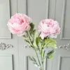 3 Flores de Peonía Artificiales con Acabado de Terciopelo para Arreglos de Boda, Arreglos Florales y Decoración de Sala de Estar