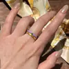 Anel Colorido Retro Dopamina com Zircônia Esmaltada Estilo Francês Anel Camada para Dedo Indicador para Mulheres