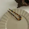Pinça de Ácido Acético Coreana, Pinça com Estampa de Leopardo Escuro, Pinça Grande Elegante e Simples, Presilha para Cabelo da Nuca, Presilha Tubarão