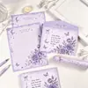 Set Romántico de Sobres con Rosa de Luna Morada, Ligeramente Vintage, Sensación de Alta Gama, Carta Manuscrita, Set de Papelería de Declaración de Amor para Regalar
