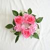Guirnalda de Flores Artificiales Rosa 20cm Flor de Seda Candelabro Decoración de Pascua Navidad Halloween Adviento