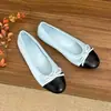 Sapatos Rasos Femininos Estilo Chanel com Laço Outono 2026 Novo Bico Fino Slip-on Wanzhou Commute Sapatilhas