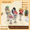 DIY acrílico mola balanço música Q versão desenho animado estrela Foto fofo carro suporte de mesa decoração tocando música