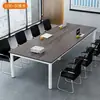 Mesa longa simples para conferências, mesa simples para treinamento, bancada de sala de conferências, mesa longa combinada para discussões, mesa de escritório moderna