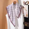 Pañuelo Cuadrado Suave de Color Claro de 70 cm para Mujer, Nuevo Pañuelo de Seda para Primavera y Verano, Estilo Elegante, Combinado con una Camisa, Elegante Pañuelo Pequeño para el Cuello, Versátil