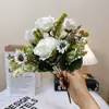 Margarita Rosa Simulada de Cabeza Única Decoración Floral para Exhibición en Casa Nueva Mesa de Comedor Gabinete de TV Entrada