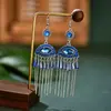 Brincos de Girassol Estilo Novo Transfronteiriço com Franjas Retrô para Mulheres, Brincos Criativos Elegantes Estilo Chinês, Atacado de Joias