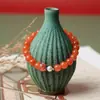 Tienda de Fábrica Pulsera de Ágata Roja Natural Ágata Perla Rojo Cereza Pulsera de Círculo Único Joyería Se Puede Enviar en Nombre de Otros