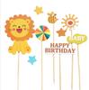 Decoración para Pastel de Horneado ins Lindo Oso FELIZ CUMPLEAÑOS Borla Amor Lluvia Seda Sonriente Tarjeta Plug-in
