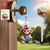 Chaveiro de Macaco Fofo Acrílico 2D Plano 1 Peça, Adequado para Enfeite de Carro, Mochila, Carteira