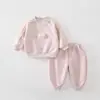 Conjunto para Bebé y Niño Pequeño Estilo Nuevo Primavera y Otoño Ropa para Bebé Niños y Niñas con Estilo Casual Versátil Sudadera Conjunto de Dos Piezas Otoño