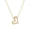 Collar Transfronterizo Estilo Europeo y Americano Fresco y Dulce Calado Forma de Corazón Tachonado con Diamantes, Base Dorada con Diamantes Brillantes, Cadena Fina de Nicho, Joyería de Lujo Ligero