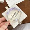 Pulsera de Cristal de Explosión con Degradado Negro y Morado Estrella Más Vendida para Mujer Pulsera Colgante Galaxia Nicho Mejor Amiga Regalo Dulce y Genial