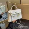 Bolsa Pequena com Padrão de Pedra Tendência deste Ano para Mulheres, Novo Estilo 2026, Bolsa de Ombro Estilosa e Popular, Bolsa Kelly Transversal da Moda