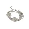 Pulseira Redonda Europeia e Americana Transfronteiriça com Borla e Cravejada de Diamantes, Pulseira Minimalista Moderna de Estilo Nicho com Design Único, Joia de Mão de Nicho
