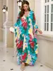 2025 nuevo vestido de playa de algodón europeo y americano con estampado de posicionamiento para mujer, bata holgada, blusa de bikini, ropa protectora solar
