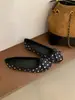 Zapatos planos Chuyuji de lunares estilo francés con lazo, punta redonda para mujer, bailarinas poco profundas primavera 2026