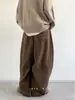 Pantalones Casuales de Pana para Hombre Color Café para Otoño e Invierno con un Diseño Elegante, Pantalones de Pierna Ancha Relajados y Sueltos