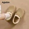 Mules de Felpa para Mujer Augusden 2026 Nuevos Zapatos de Invierno con Tacón Alto y Suela Gruesa Peludos Completamente Cubiertos para Ponerse y Quitarse Zapatos de Algodón