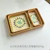 Bandeja Rectangular de Concha de Ratán Vietnamita para Frutas, Bandeja para Sala de Estar, Comedor, Cesta Organizadora de Almacenamiento de Lujo Ligero