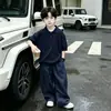 Ropa para Niños Conjunto Delgado de Verano para Niños 2026 Nuevo Estilo de Verano para Niños Mayores Atuendo de Verano de Seda de Hielo para Niños Elegante y a la Moda