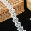 Encaje de Lazo de Capa Única Blanco Accesorios de Prenda DIY Decorativo Zapatos Cuello Manga Borde de Falda Tela