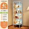 Vitrina de Cristal con Hierro y Cerradura, Altura Ajustable, Almacenamiento Transparente para Muñecas, Modelo Hecho a Mano, Vitrina a Prueba de Polvo, Gabinete para Dolor