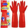 Guantes de Lavar Platos de Látex con Forro de Felpa Integrado para Lavandería, Limpieza del Hogar, Lavado de Platos Impermeable, Guantes de Plástico de Invierno