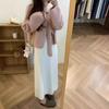 Falda de Terciopelo Suave y Cera de Mapache para Mujer Otoño e Invierno Popular Falda de un Paso 2023 Nueva Falda Larga de Lana Tejida Engrosada