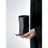 Vaso de Vidrio Negro Mate de Gama Alta Asimétrico Elegante para el Hogar Vaso de Bebida de Alto Valor Vaso para Jugos