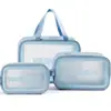 Bolsa de Lavar Transparente Impermeable para Maquillaje de Viaje Portátil Bolsa de Almacenamiento Bolsa de Lavar Transparente de PU Gran Capacidad al por Mayor