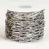 Fabricante de Cadena Larga Aplanada de Acero Inoxidable con Oro de 18K, Cadena Ovalada Electroplateada al Vacío, Cadena para Joyería DIY de Múltiples Especificaciones