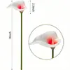 Lírios Calla de PU Branco e Vermelho, Mini Lírios Calla, Lírios Calla Realistas para Decoração de Casamento, Acessórios Florais, Flores Artificiais