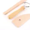 Herramientas de Cerámica Juego de 8 Piezas Herramientas de Madera para Esculpir Arcilla Cuchillo de Arcilla al Óleo Cuchillo de Recorte Raspador de Arcilla Hecho a Mano