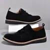 Sapatos Masculinos de Tamanho Grande Estilo Workwear Retrô Americano com Biqueira Larga e Forma Larga, de Cano Baixo com Cadarço, Estilo Britânico, Casuais de Negócios em Couro