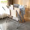 Estante Plegable Metálico Personalizable para Secar Ropa Transfronterizo, Fácil de Plegar y Guardar, Hecho de Aleación de Aluminio y Acero Inoxidable