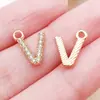 Kc Ponto Dourado Diamante 26 Letras Inglesas Liga de Zinco Pingente DIY Brincos Artesanais Pulseira Colar Acessórios de Joia