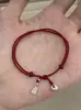 Novo Estilo Chinês Corda Vermelha Tecida à Mão Pulseira de Corda Tecida à Mão para Mulheres Ano do Zodíaco Simples Saco da Sorte Retrô
